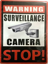 FREE SHIPPING! BUY or make OFFER B4 it’s SOLD! Stop camera 12x16 TIN SIGN (StkA)