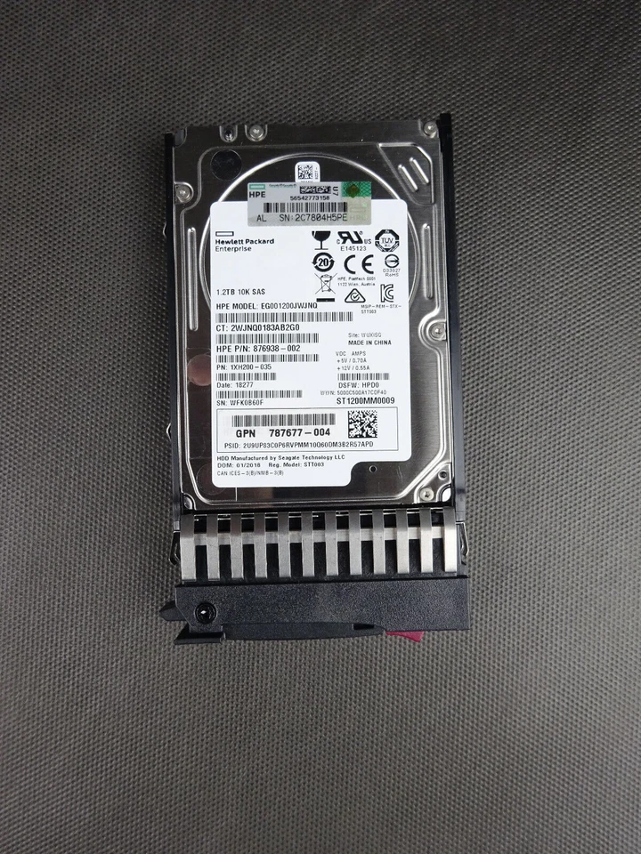 HP 1,2TB 10K SAS, EG001200JWJNQ, HP P/N 876939-002, GPN787677-004