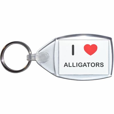 Alligatoren I Love Herz klar Kunststoff Schlüsselanhänger (S, M oder L)