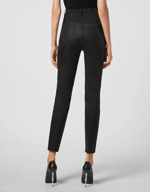 PHILIPP PLEIN Cintura Súper Alta Jegging Mujer Icónico Plein Negro Talla 26 $950 Foto 3 de 4