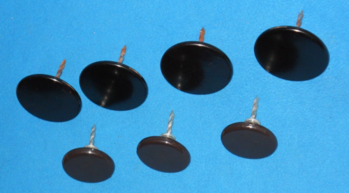 Vintage Lot of 7 Black Bakelite Curtain Drape Pin Backs Ties - 第 1/4 張圖片
