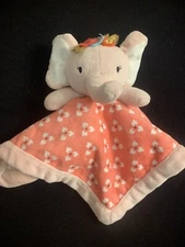 Levtex Baby Pink Floral Elephant Security Blanket Lovey Lovie 