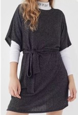 Urban Outfitters Size Medium Gray Ribbed Knit Sweater Mini Dress USA Made