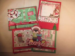 DECEMBER  3D PAPER PIECING  SCRAPBOOK PAGE MAT SET