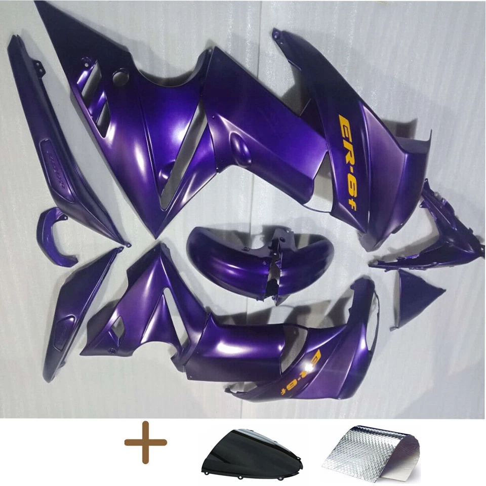 Glossy Purple Fairing Kit Bodywork Fit Kawasaki Ninja 650R ER-6f 2009 2010 2011  Foto 2 de 4