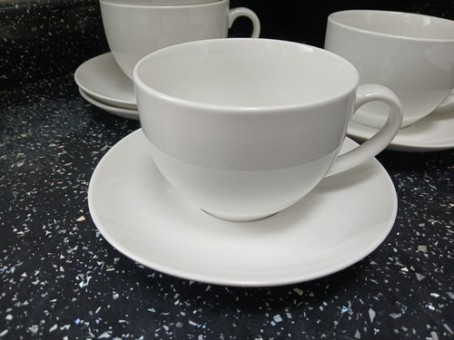 MAXWELL & WILLIAMS WHITE BASICS CUPS AND SAUCERS X 4 - Picture 2 of 3