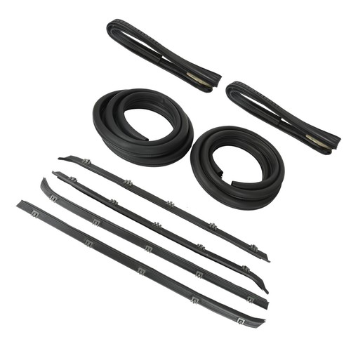 Front Door Window Run Sweep Felts Weatherstrip Seals Kit Set for Chevy GMC Truck