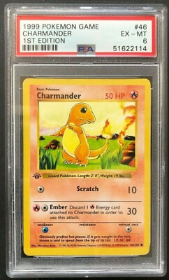 1999 Pokemon Game Charmander PSA 6 First 1st Edition Base Set 46