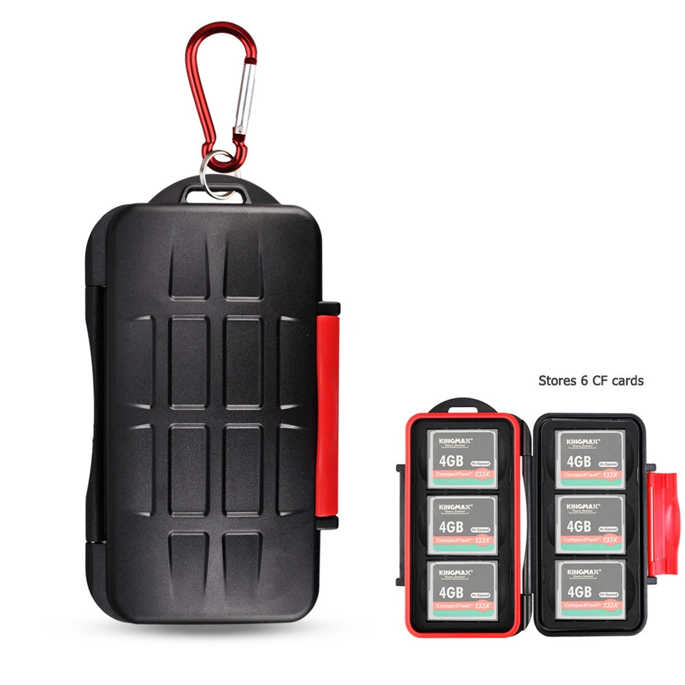 Memory Card Case Holder fits 6 CF Card for Canon 7D II 5D IV III Nikon D810 D800 - Image 2 of 4