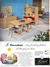Drexel Furniture Precedent Dining Room Mid Century Modern 1953 Magazine Print Ad