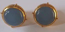 Julie Vos 24K Gold Plate Honey Stud Earrings in Slate Blue