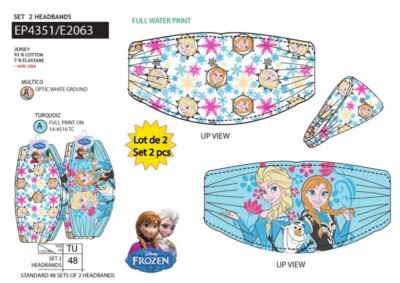 Disney Frozen Prinzessin Elsa Anna Haarknoten Stirnband Rosa Regenbogen 2er Set
