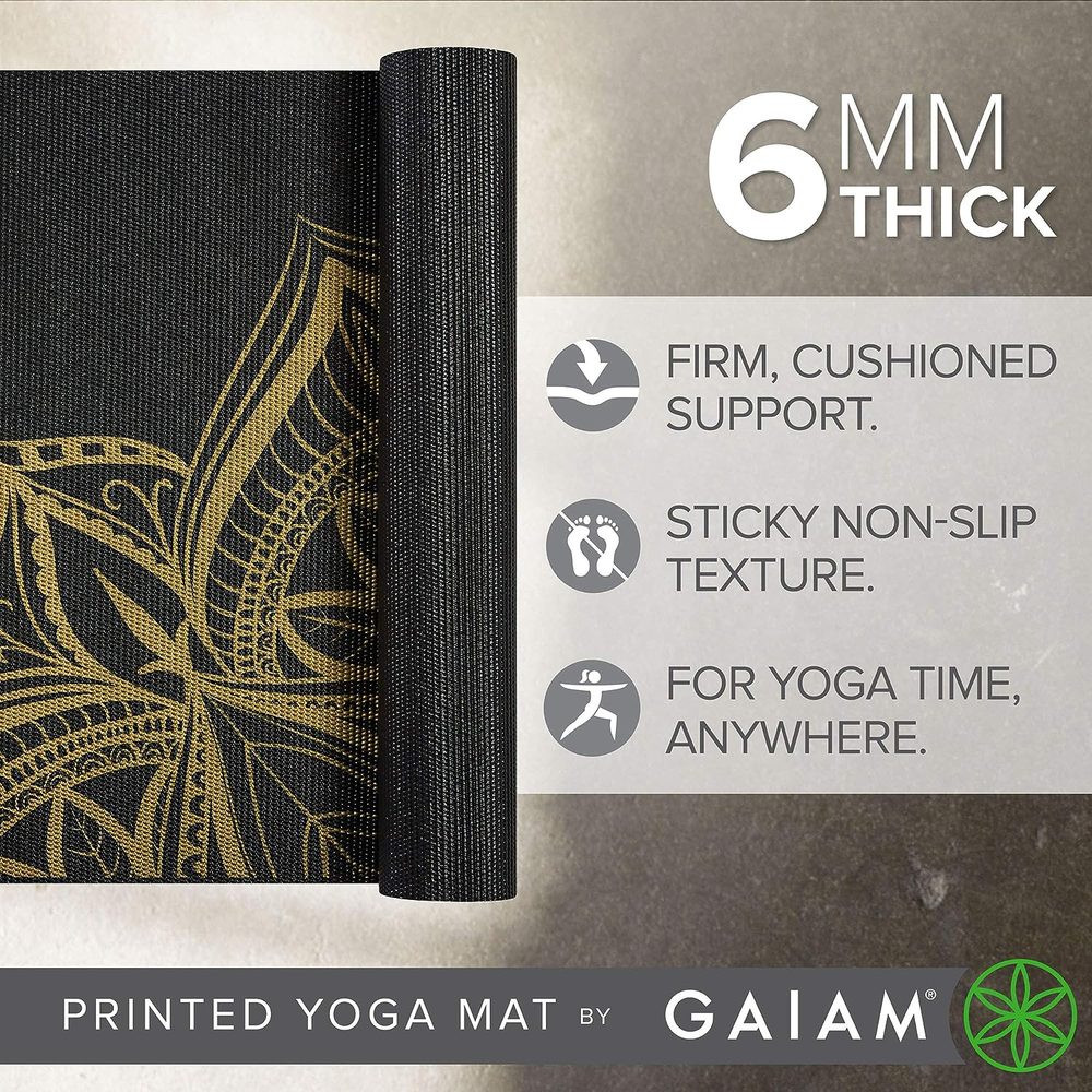 Premium 6mm Non-Slip Yoga Mat for Exercise & Fitness - Extra Thick & Durable