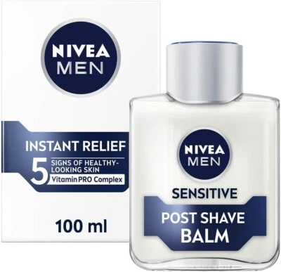 NIVEA MEN Sensitive Post Shave Balm 100ML 0% Alcohol with Chamomile and Vitamin
