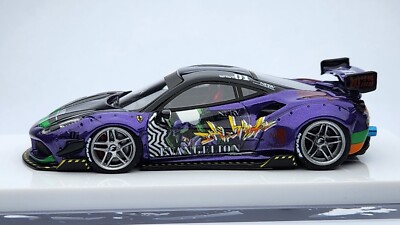 1:64 Veloce Ferrari 488 GTB Evangelion Eva 01 LB Performance Resin