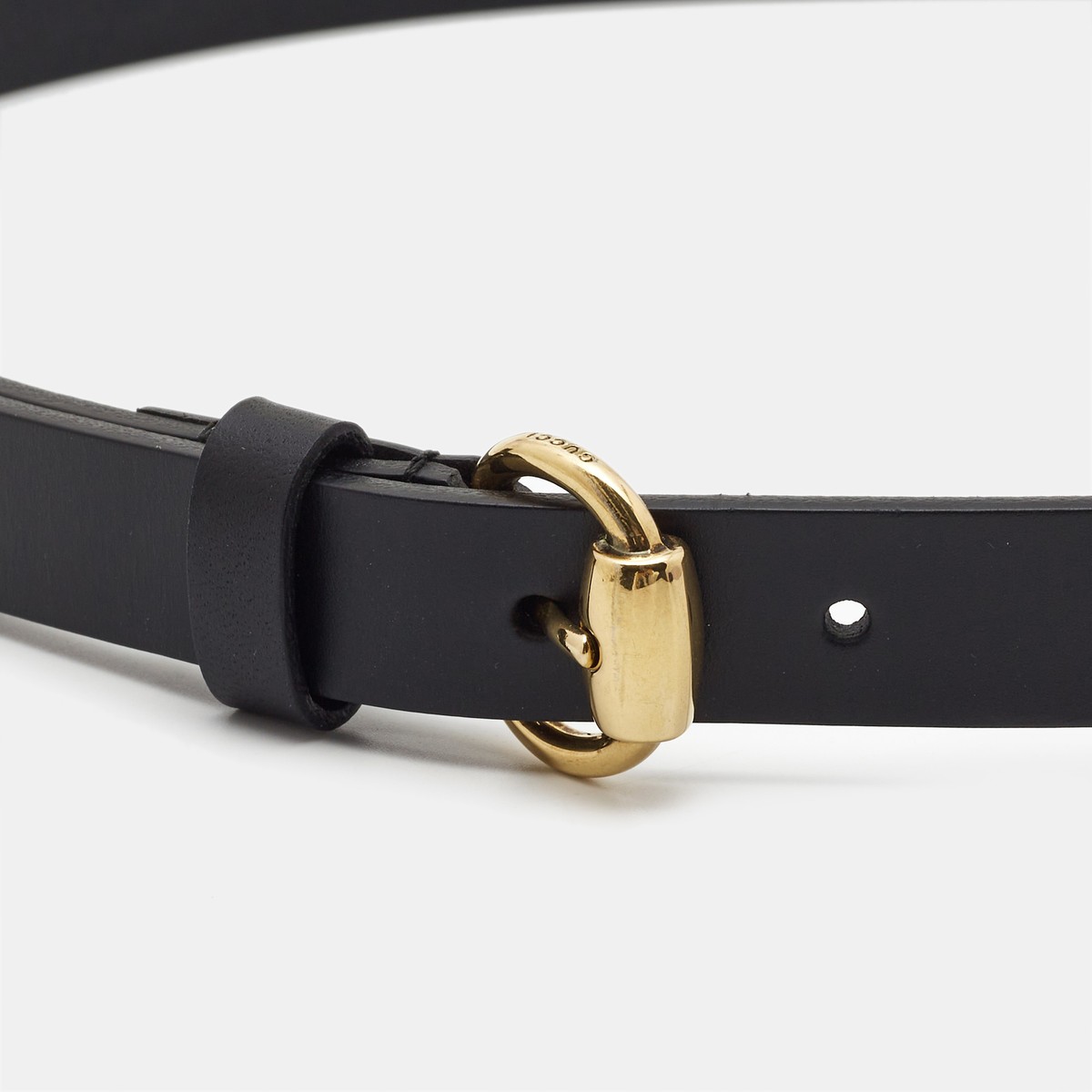 Brand New Gucci GG Fashion Slim Belt Black Leather 90 cm GUCCI GG Buckle Leather Belt Size 90.36 Black 601254 main image 4