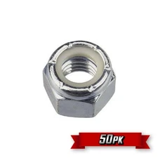 Nylock Nut (Nylon Insert Lock Nut), 1/4"-20 Thread, Stainless Steel {50pk}