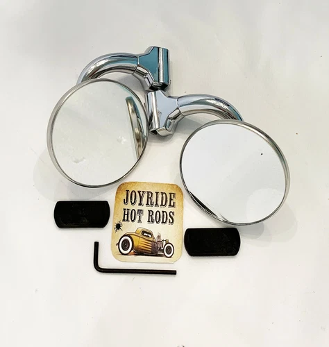 Hot Rod Universal 3" Peep Door Edge Mirrors 1 x FLAT LENS 1 x CONVEX LENS