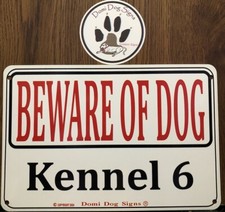 Metal Warning Kennel 6 Dog Sign For FENCE,Beware Of Dog 8"x12" Guard Dogs