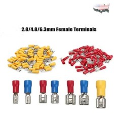 2.8/4.8/6.3mm Vinyl Insulated Female Spade Wire Connectors Terminals 22-10 AWG