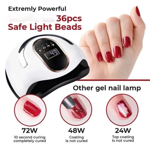 30LEDs 128W Professional Nail Lamp Uv Led Nail Dryer Uv Lamp Machine for  Curing Polish Gel with 660nm Red Light for Skin Care - AliExpress