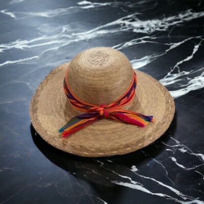 Handmade Women Wide-Brim Straw Sun Hat Panama-Style  display picture 2