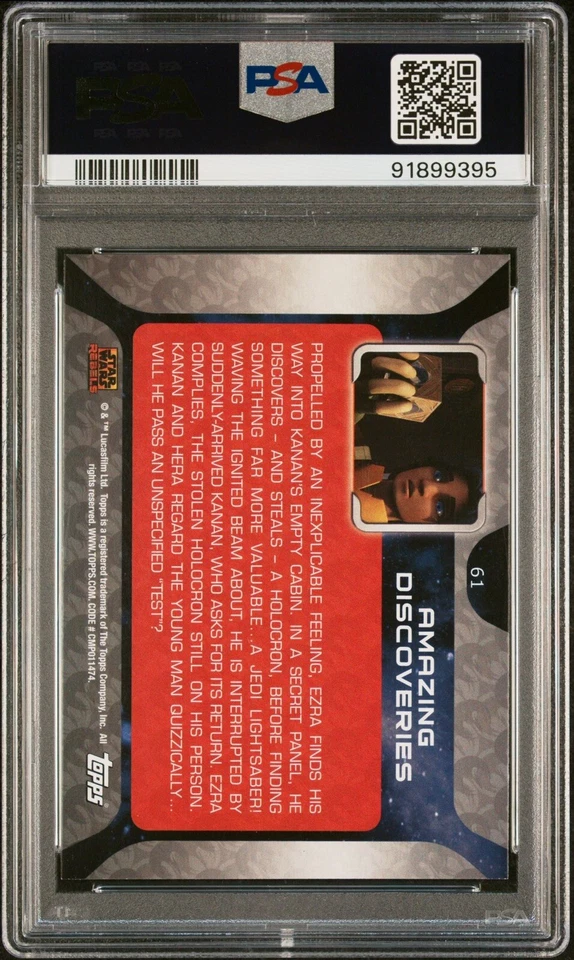 2015 Topps Star Wars Rebels - Rainbow Foil - Amazing Discoveries Ezra- PSA 9 - Image 2 of 2