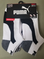 New Mens Puma 6 Pair Low Cut Athletic Socks.