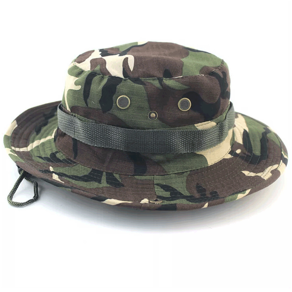 Tactical Boonie Hat Military Camo Bucket Wide Brim Sun Fishi