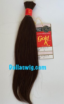 CLOSEOUT Beauty Plus 100% Human Natural Gold K Straight Bulk 15'' Braiding Hair