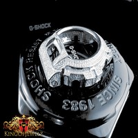 Men's Casio G-shock/g Shock 6900 Cz White On White Watch Bezel 2ctw Men's Casio G-shock/g Shock 6900 Cz White On White Watch Bezel 2ctw