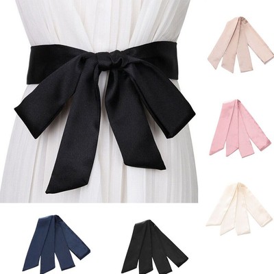 Clothing Decoration Satin Sash Silk Scarf Wide Waistband Women's Belts  Women