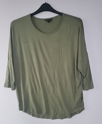 Peacocks Damen khaki Oberteil Größe UK 14 halbarm Pullover leicht Freizeit