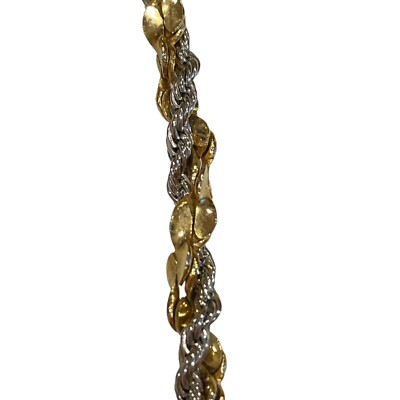 Merlite Merlite Twist Rope Chain Necklace Gold Silver Two Tone Thick 23” Tag ...