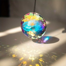 Crystal Suncatchers Round Pendant Color Changing Prism Rainbow Maker Ornament
