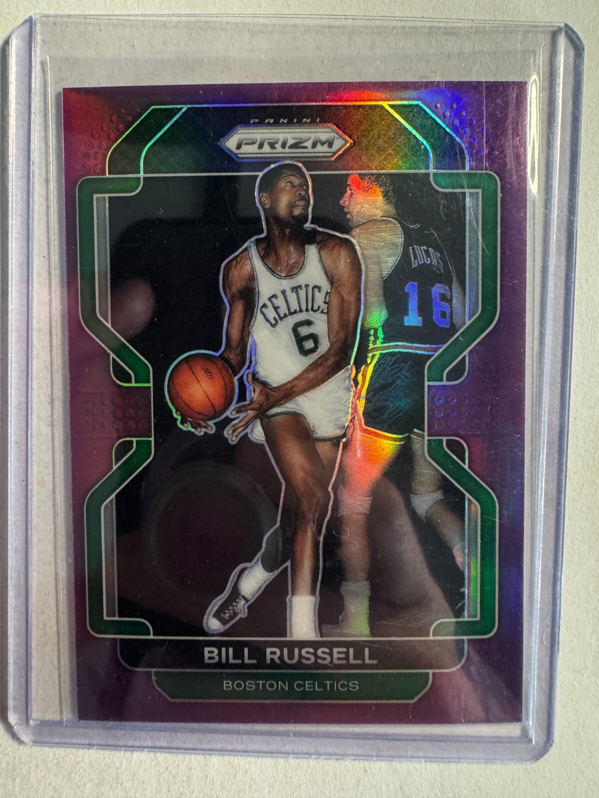 K305,110 - 2021-22 Panini Prizm Prizms Purple #254 Bill Russell #/99