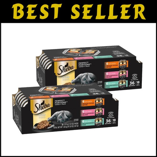 36 Count Perfect Portions: Cuts in Gravy Cat Food, Chicken, Salmon & Tuna Combo