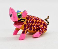 Pig Alebrije Mexican Woodcarving New Folk Art Fantastical Oaxaca Pink Adorable