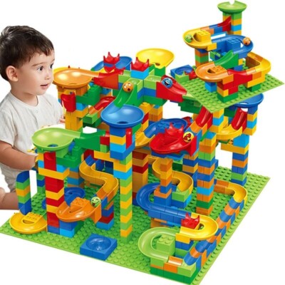 Marble Race Run Block Building Blocks Maze Ball Funnel Slide DIY Creative Bricks