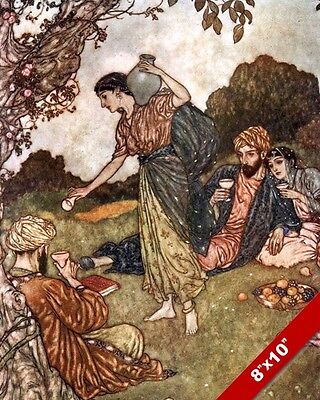 PERSIAN MEN & WOMEN RESTING EATING ELIHU VEDDER PAINTING ART REAL CANVAS PRINT