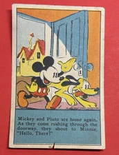 1930s D52 Mickey Mouse Recipe Bread Card Bamby Bread Mickey & Pluto are home....