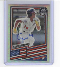 2026 Stars & Stripes USA Baseball Carter Hadnot Holo Prizm Auto