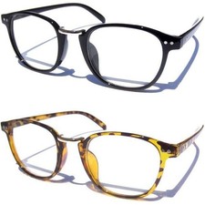 CLEAR LENS EYE GLASSES Hipster Nerd Classic Retro Vintage Design Metal Bridge