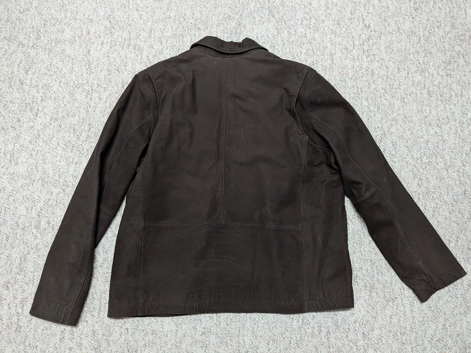 Chaqueta de cuero vintage EDDIE BAUER 2XLT marrón PIEL DE VACA flexible ALTA larga 50-52 Foto 2 de 4