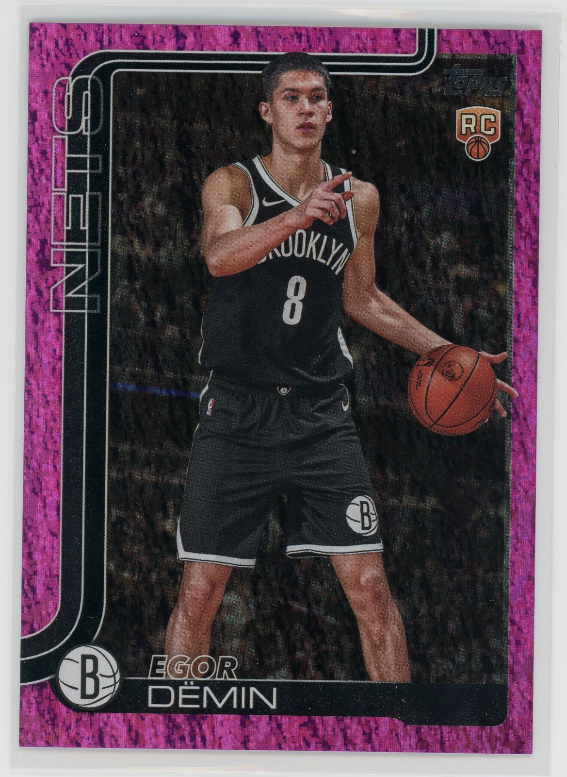 EGOR DEMIN 2025-26 Topps Flagship NBA Pink Holo Foil Rookie Card Nets #208 RC