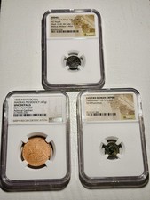 3 Pack Ancient Coins : Judea, India, Eastern Roman Empire. Beautiful Collection.