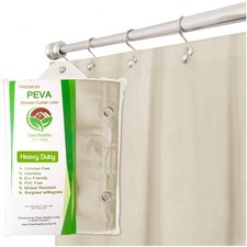 PEVA Shower Curtain Liner, Tan, 70 x 72 in, Heavy-Duty  Heavy-Duty PEVA shower
