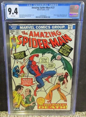AMAZING SPIDER-MAN #127 CGC 9.4 VULTURE & HUMAN TORCH App!  1973 HIGH GRADE