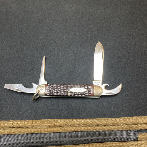 VTG Case XX 60045R Bone Scout Knife Mint Condition Rare Knife Punch Ring 1978