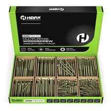 Heifix 200-Piece Wood Screw Assortment Set in Eco Storage Box Pozi DIY